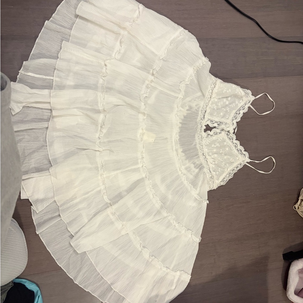 Free People Ivory Lace  Detail slip Dress